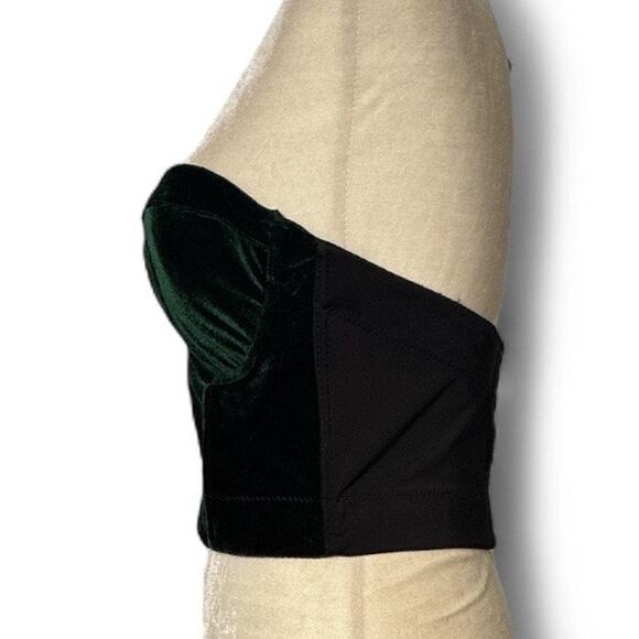 Lydia USA Women’s Velour Corset with Back Hook and Loop Closure in Green Size L - Picture 2 of 6